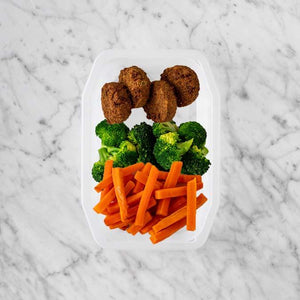 150g Baked Falafel 100g Broccoli 100g Honey Baked Carrots