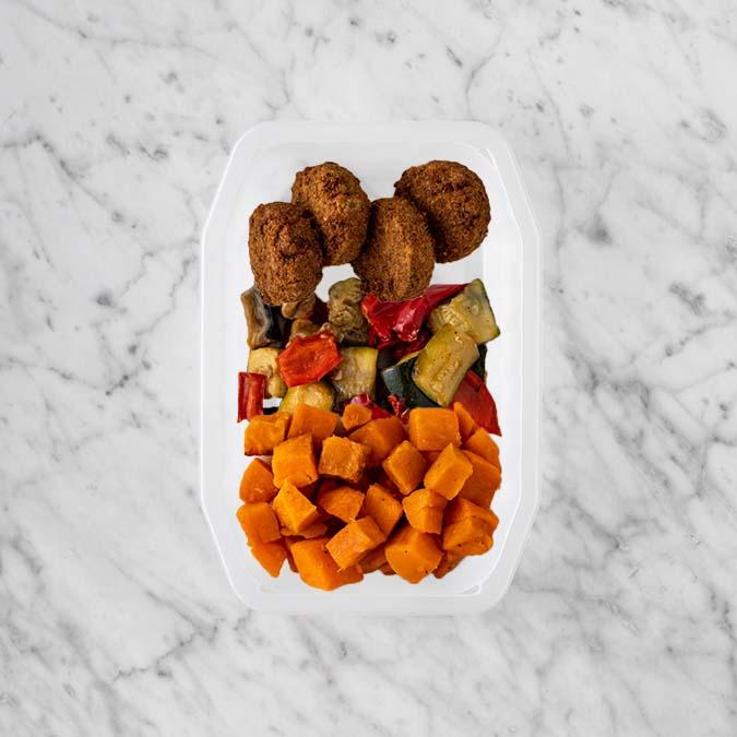 150g Baked Falafel 100g Char Veg 100g Smokey Pumpkin