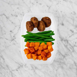 100g Baked Falafel 100g Green Beans 100g Rosemary Baked Sweet Potato