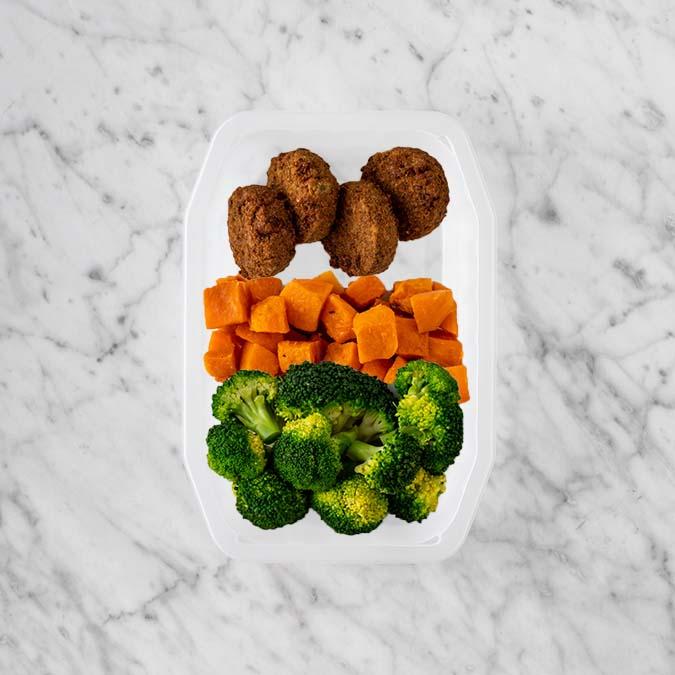 150g Baked Falafel 100g Smokey Pumpkin 100g Broccoli