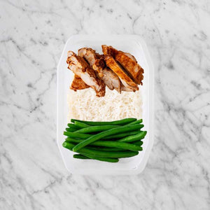 100g Chipotle Chicken Thigh 100g Basmati Rice 100g Green Beans
