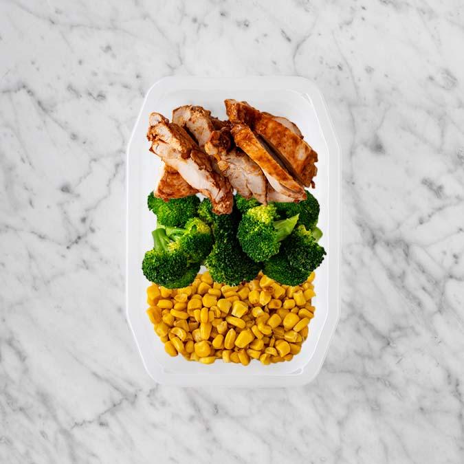 100g Chipotle Chicken Thigh 100g Broccoli 100g Corn