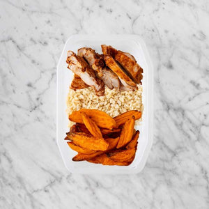 100g Chipotle Chicken Thigh 50g Brown Rice 250g Sweet Potato Fries