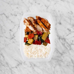 100g Chipotle Chicken Thigh 50g Char Veg 150g Basmati Rice