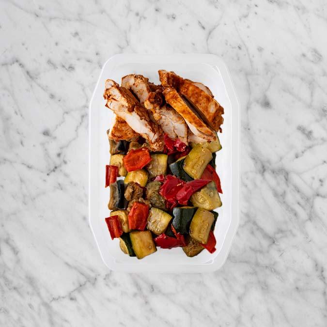 100g Chipotle Chicken Thigh 50g Char Veg 50g Char Veg