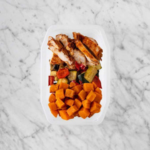 100g Chipotle Chicken Thigh 50g Char Veg 250g Smokey Pumpkin