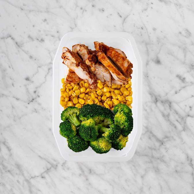 100g Chipotle Chicken Thigh 50g Corn 150g Broccoli