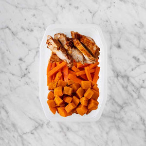 100g Chipotle Chicken Thigh 100g Honey Baked Carrots 100g Smokey Pumpkin