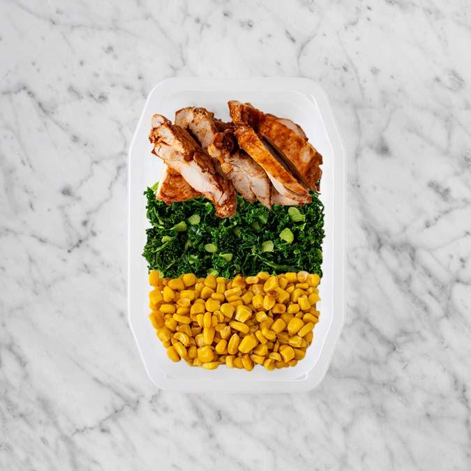 100g Chipotle Chicken Thigh 50g Kale 200g Corn