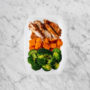 100g Chipotle Chicken Thigh 200g Rosemary Baked Sweet Potato 50g Broccoli
