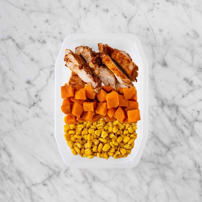 100g Chipotle Chicken Thigh 50g Smokey Pumpkin 200g Corn
