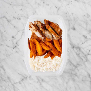 100g Chipotle Chicken Thigh 50g Sweet Potato Fries 50g Basmati Rice