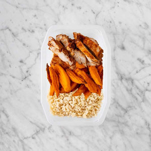 100g Chipotle Chicken Thigh 100g Sweet Potato Fries 100g Brown Rice