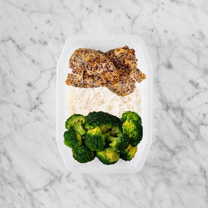 150g Crusted Chicken 100g Basmati Rice 100g Broccoli
