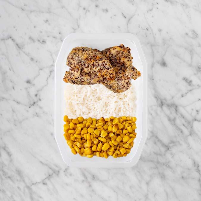 250g Crusted Chicken 250g Basmati Rice 250g Corn