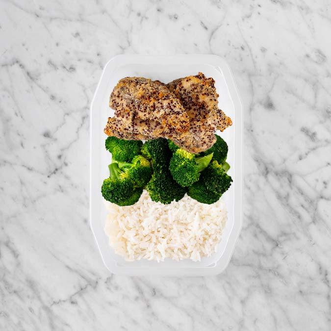150g Crusted Chicken 100g Broccoli 100g Basmati Rice