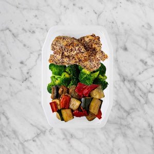 150g Crusted Chicken 100g Broccoli 100g Char Veg
