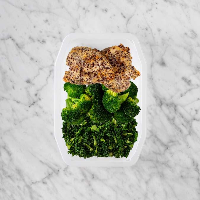 100g Crusted Chicken 50g Broccoli 150g Kale