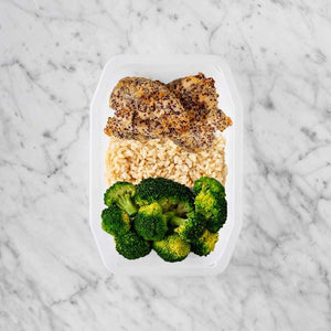 150g Crusted Chicken 100g Brown Rice 100g Broccoli