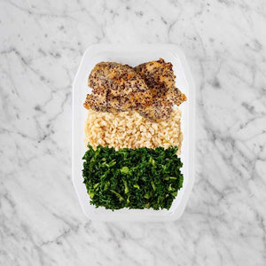 100g Crusted Chicken 50g Brown Rice 50g Kale