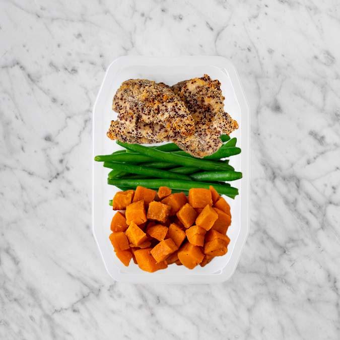 150g Crusted Chicken 100g Green Beans 100g Smokey Pumpkin