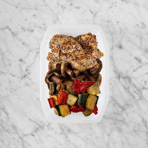 150g Crusted Chicken 100g Mushrooms 100g Char Veg
