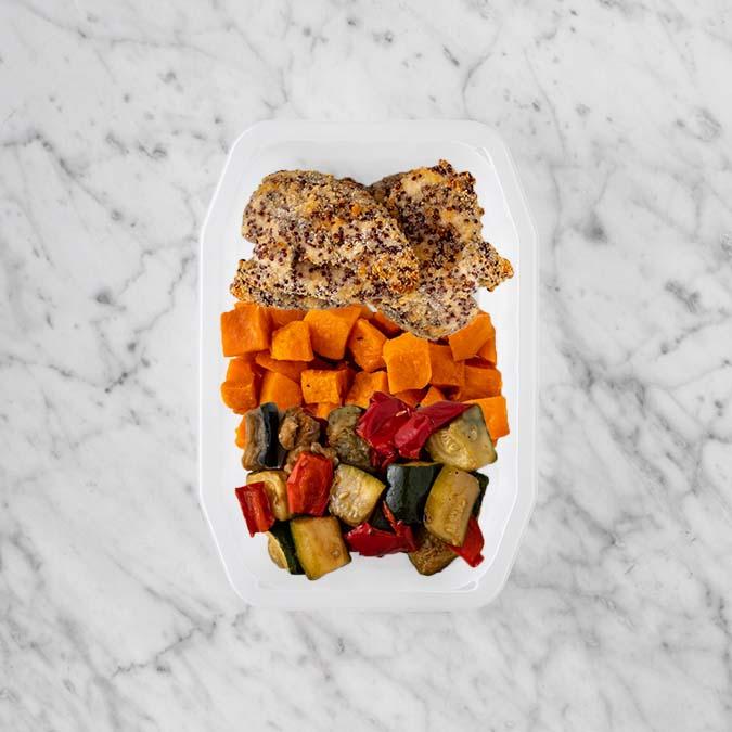 100g Crusted Chicken 100g Smokey Pumpkin 100g Char Veg