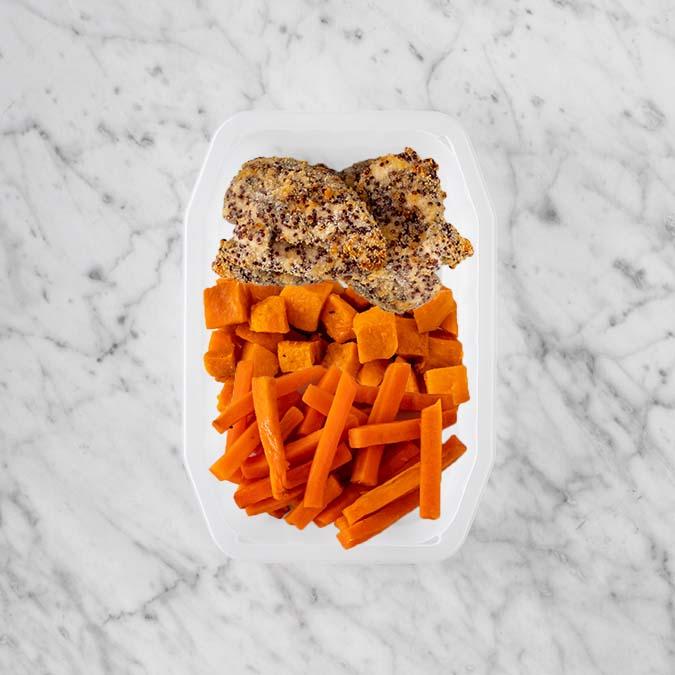 100g Crusted Chicken 100g Smokey Pumpkin 100g Honey Baked Carrots