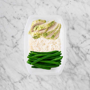 100g Garlic Herb Chicken Breast 50g Basmati Rice 150g Green Beans