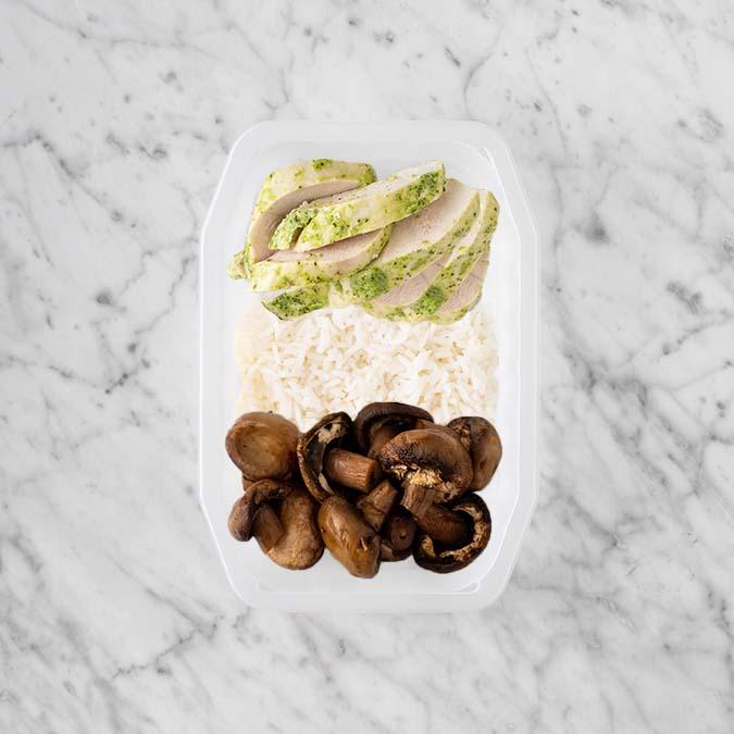 100g Garlic Herb Chicken Breast 150g Basmati Rice 200g Mushrooms