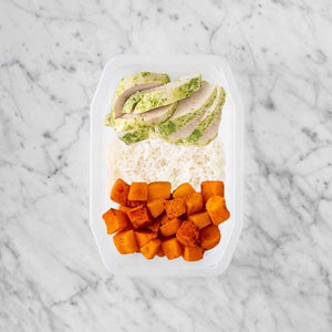 100g Garlic Herb Chicken Breast 250g Basmati Rice 250g Rosemary Baked Sweet Potato