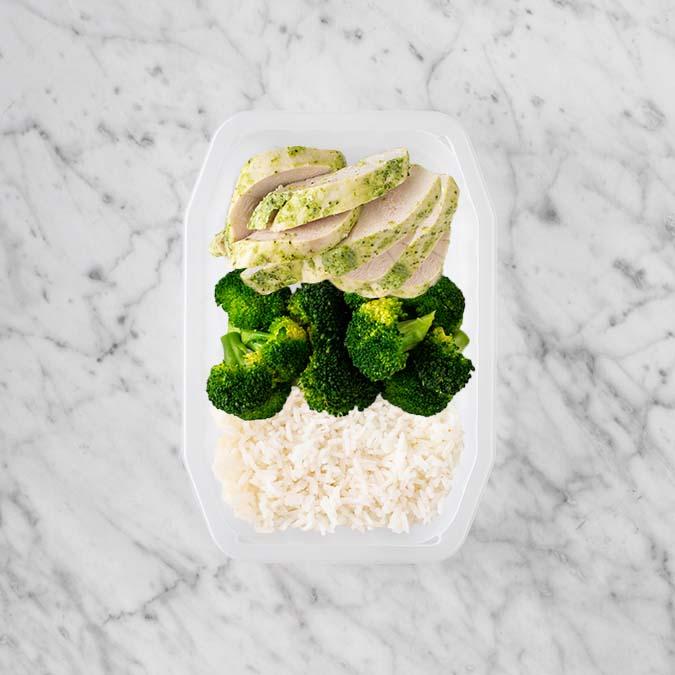 100g Garlic Herb Chicken Breast 50g Broccoli 150g Basmati Rice