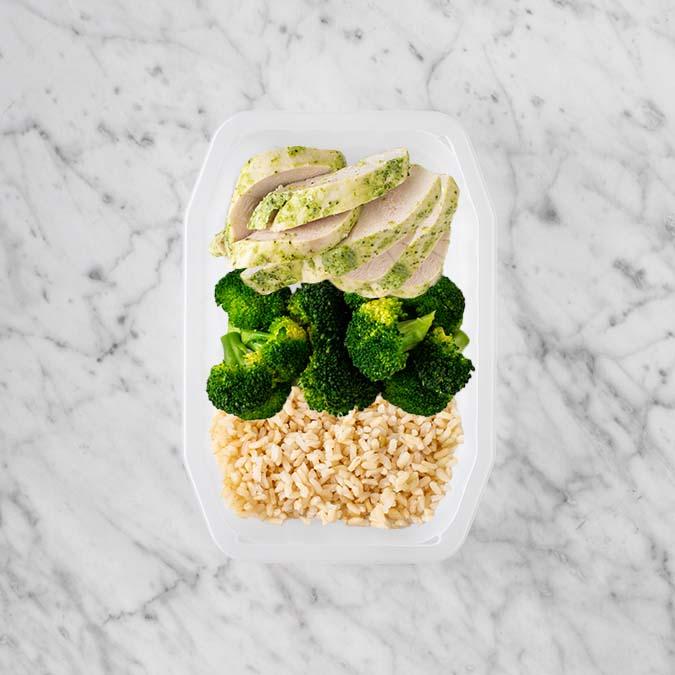 100g Garlic Herb Chicken Breast 250g Broccoli 250g Brown Rice