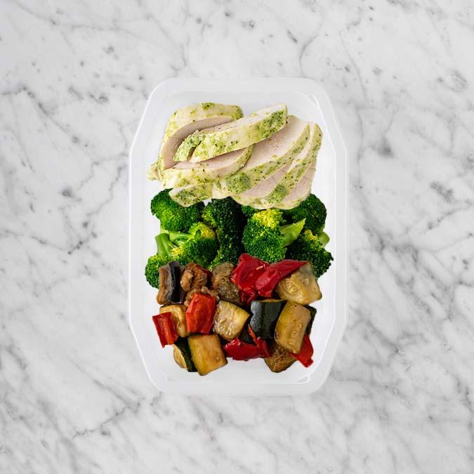 150g Garlic Herb Chicken Breast 50g Broccoli 50g Char Veg