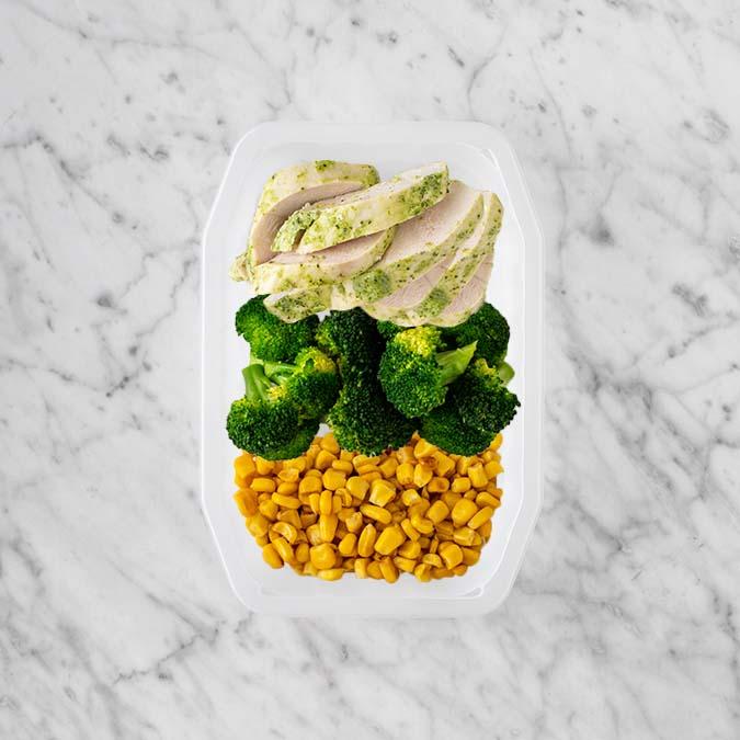 100g Garlic Herb Chicken Breast 150g Broccoli 100g Corn