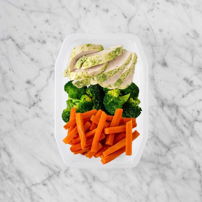 100g Garlic Herb Chicken Breast 150g Broccoli 100g Honey Baked Carrots