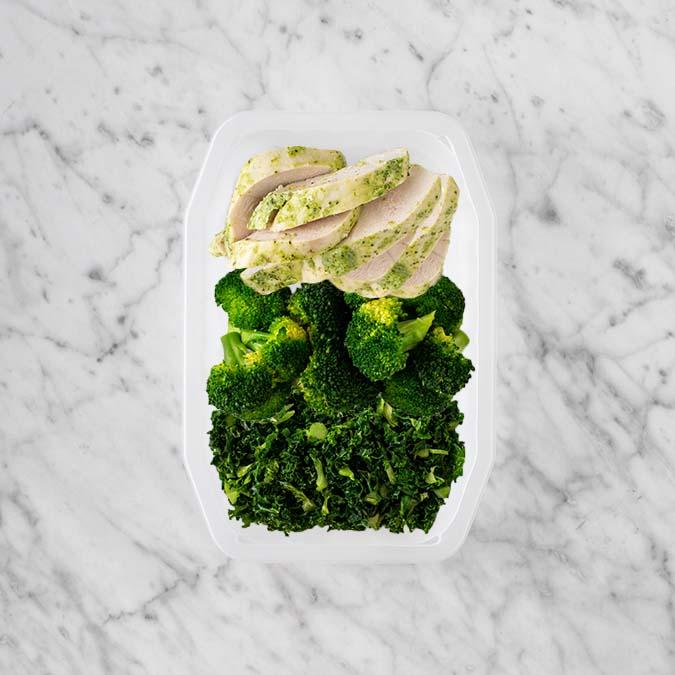 200g Garlic Herb Chicken Breast 100g Broccoli 100g Kale