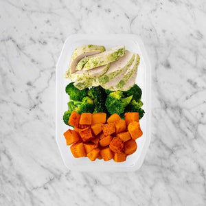 100g Garlic Herb Chicken Breast 250g Broccoli 200g Rosemary Baked Sweet Potato