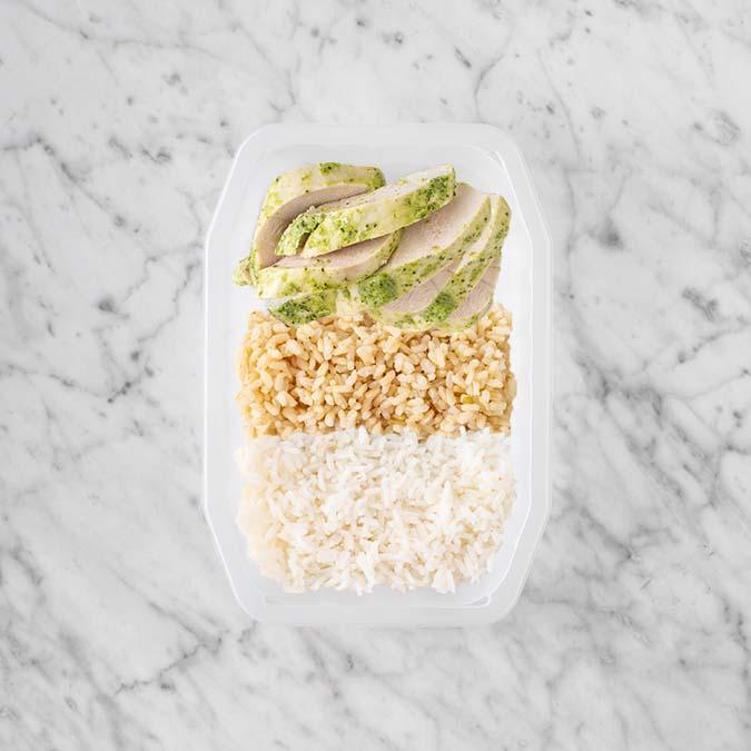100g Garlic Herb Chicken Breast 100g Brown Rice 50g Basmati Rice