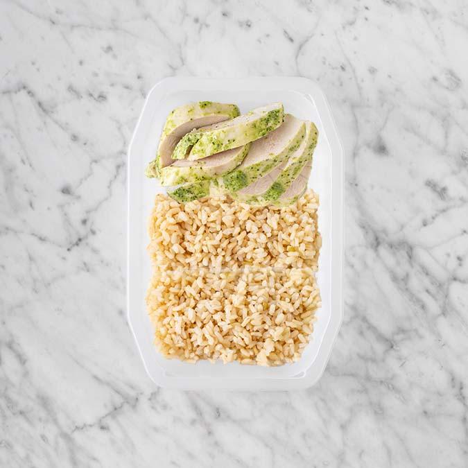 100g Garlic Herb Chicken Breast 250g Brown Rice 100g Brown Rice