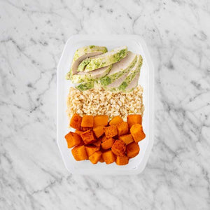 100g Garlic Herb Chicken Breast 250g Brown Rice 50g Rosemary Baked Sweet Potato