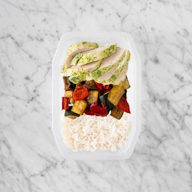 150g Garlic Herb Chicken Breast 150g Char Veg 100g Basmati Rice