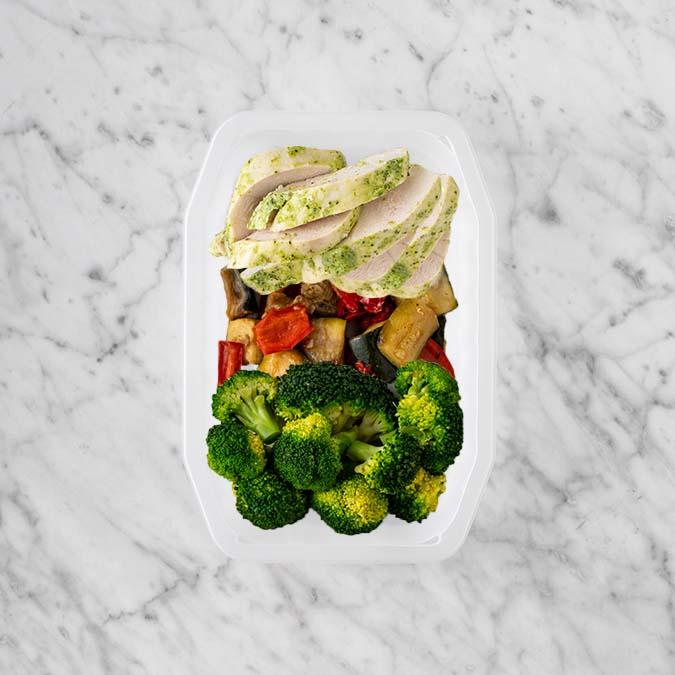100g Garlic Herb Chicken Breast 150g Char Veg 250g Broccoli