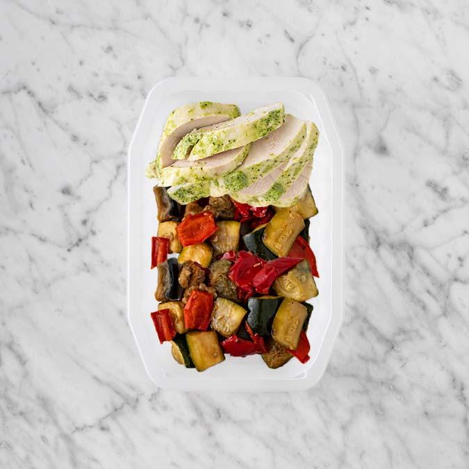 100g Garlic Herb Chicken Breast 150g Char Veg 250g Char Veg