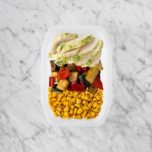 100g Garlic Herb Chicken Breast 50g Char Veg 150g Corn