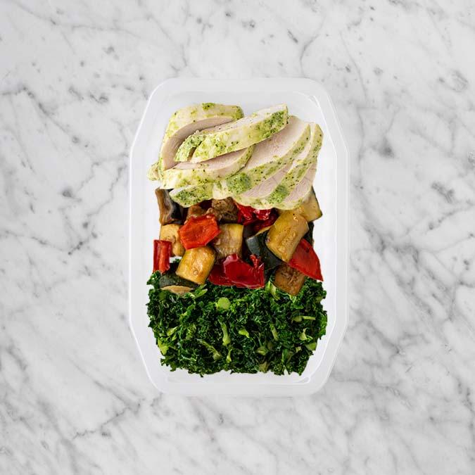 100g Garlic Herb Chicken Breast 250g Char Veg 100g Kale