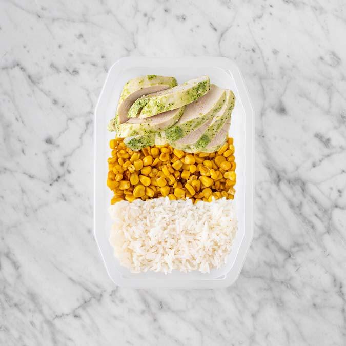 100g Garlic Herb Chicken Breast 250g Corn 100g Basmati Rice