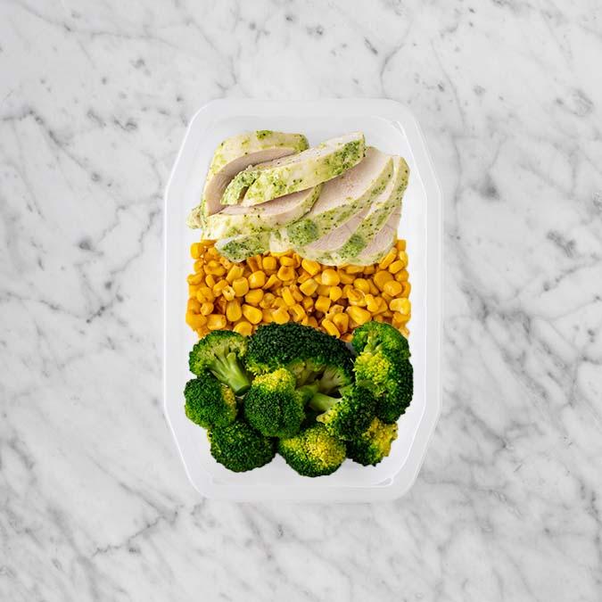 100g Garlic Herb Chicken Breast 100g Corn 200g Broccoli