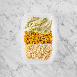 100g Garlic Herb Chicken Breast 200g Corn 150g Brown Rice