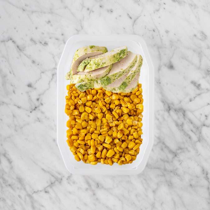100g Garlic Herb Chicken Breast 100g Corn 150g Corn